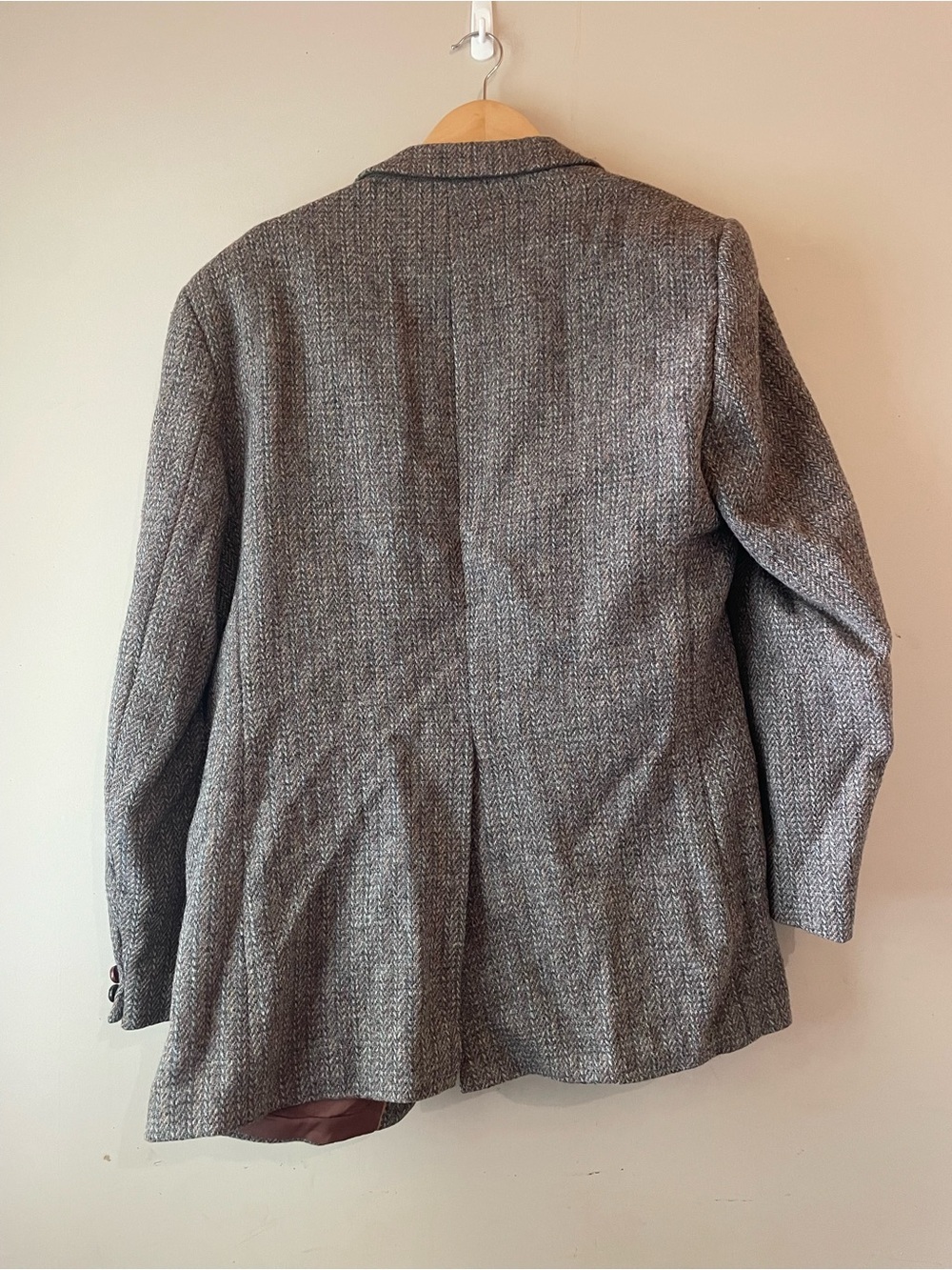 🐱 Harris Tweed | VINTAGE Wool Mens 44T Coat - Picture 8 of 11